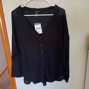 Black button up top